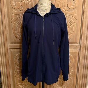 Lululemon Navy Blue Zip-Up Lightweight Hooded Jacket. Women’s size 12
